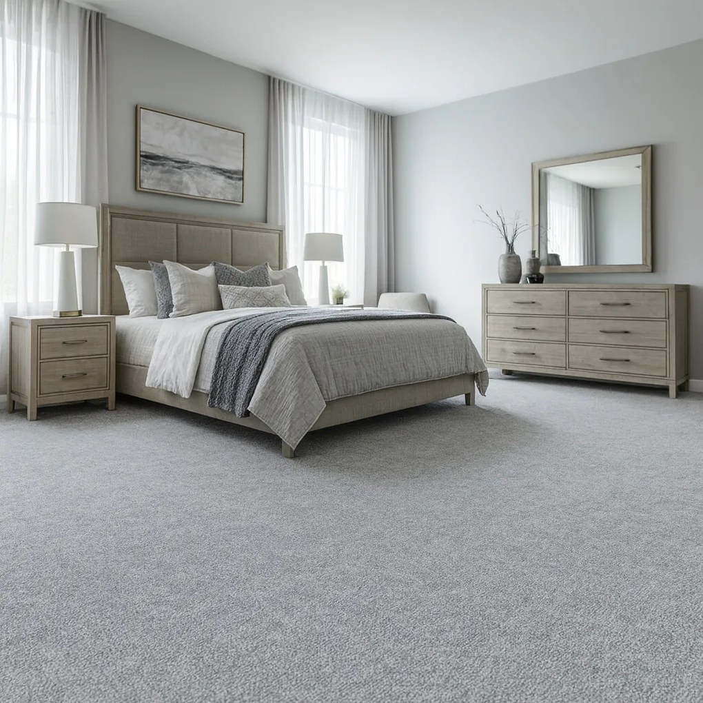 ITC, Metrážny koberec e-blitz 90, na mieru, šíře 4m, šedá, ab (mriežka), chodba / predsieň