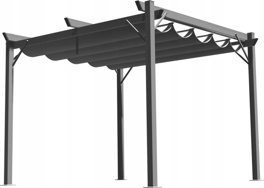 Garden Line ZÁHRADNÁ PERGOLA ŠEDÁ 3 X 4 M 2,95 x 3,95 x V2,3 m *5699