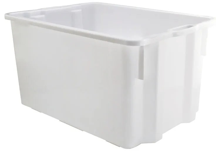 Mobil Plastic Zasúvacia a stohovacia prepravka biela, 630 x 440 x 340 mm