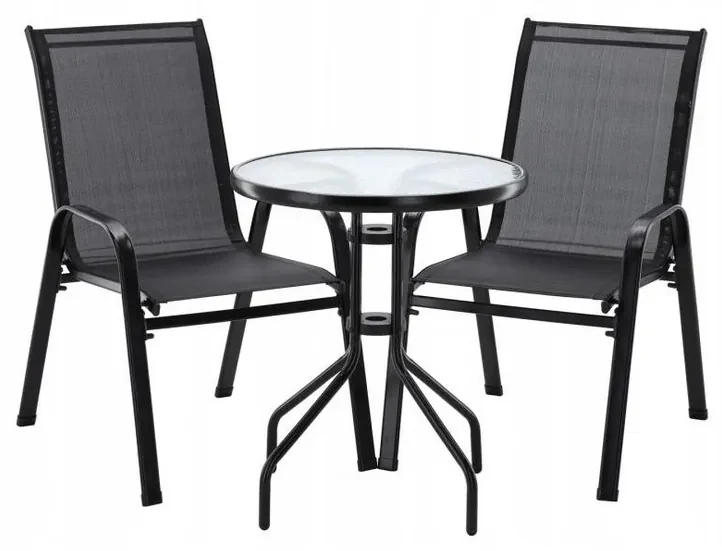 Záhradný balkónový set Stela 3 ks, čierna