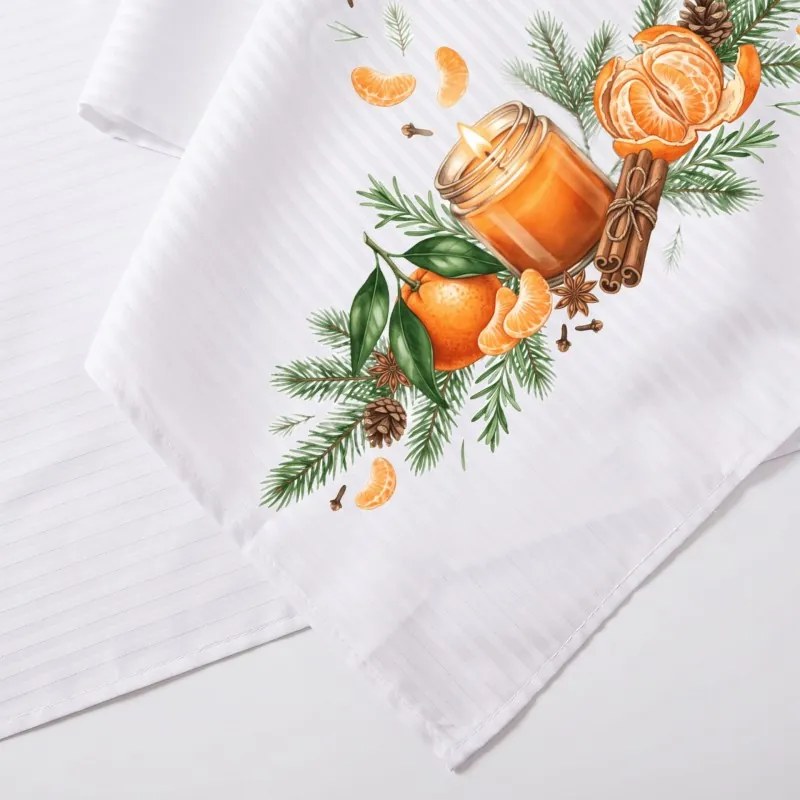 Obrus damaškový Winter Mandarin 35x180 cm EMI