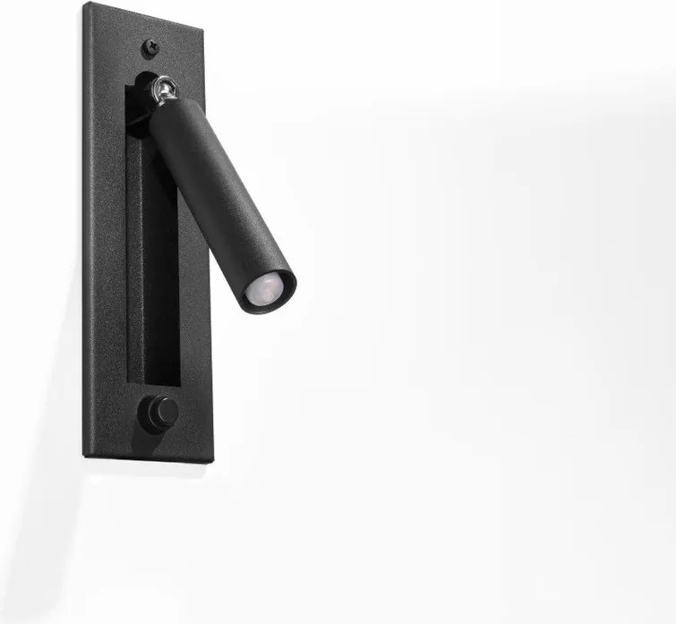 Čierne kovové nástenné svietidlo Chimery – Sollux