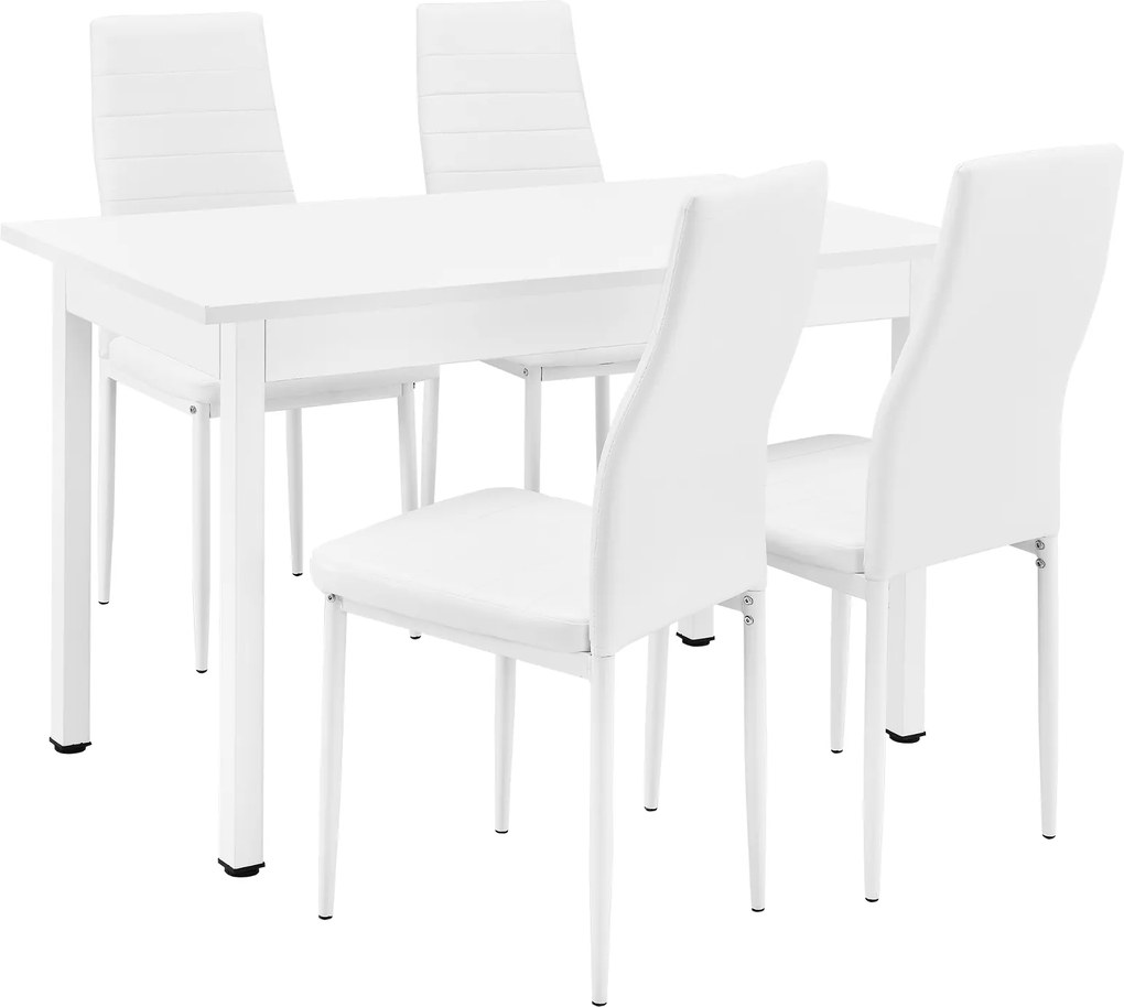 [en.casa]® Štýlový dizajnový jedálenský stôl HTBT-4711 so 4 stoličkami HTCC-3111