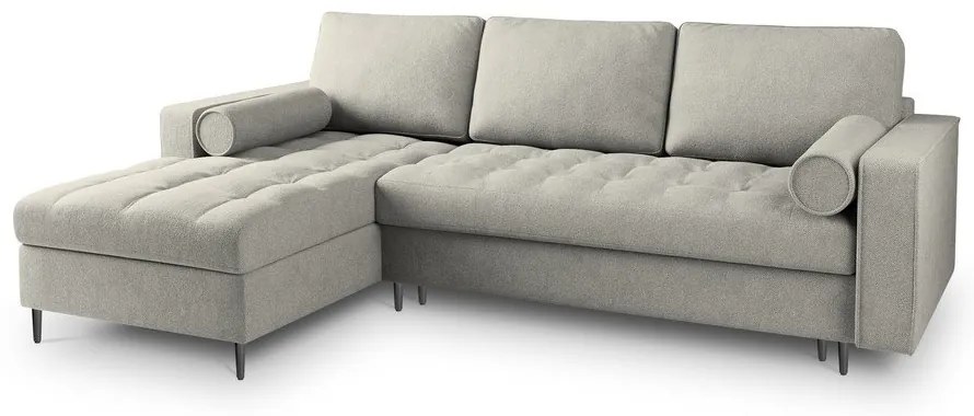 Svetlosivá rozkladacia rohová pohovka Milo Casa Santo, ľavý roh