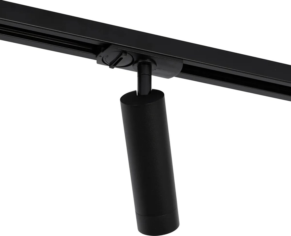Moderný koľajnicový systém s 5 bodovými svetlami čierny 1-fázový GU10 35mm - Iconic Jeana Luxe