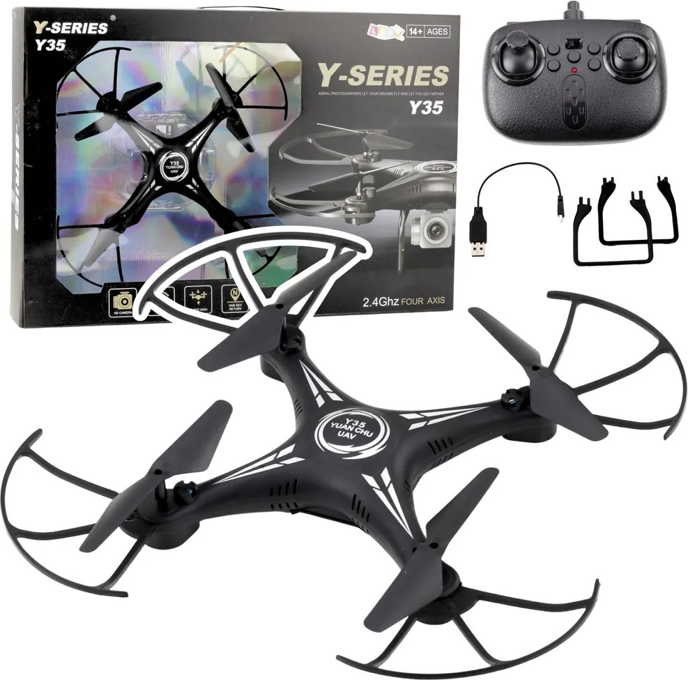 LEAN Toys Dron Y-35 diaľkovo ovládaný ľahký gyroskop 360° rotácia čierny