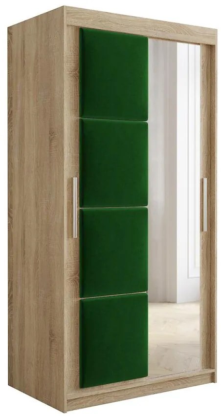 Skriňa Tapi 100 Dub Sonoma/zelená