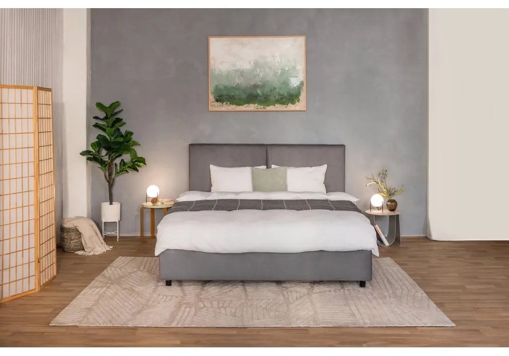 Sivá čalúnená dvojlôžková posteľ s úložným priestorom s roštom 180x200 cm Myra Bold – Bonami Selection