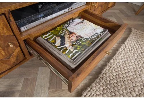 TV-skrinka 39744 140cm Masív drevo Palisander Retro - Komfort-nábytok