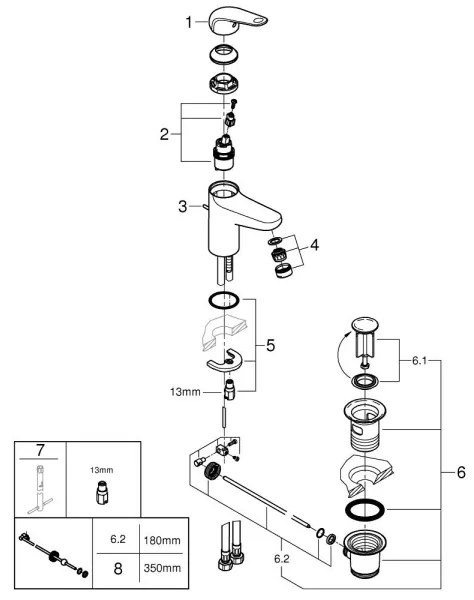 GROHE 24322001 - Umyvadlová batéria SWIFT DN 15 lesklý chróm