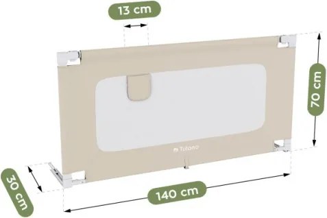 Bezpečnostná zábrana na posteľ Cover 44 béžová 140 cm