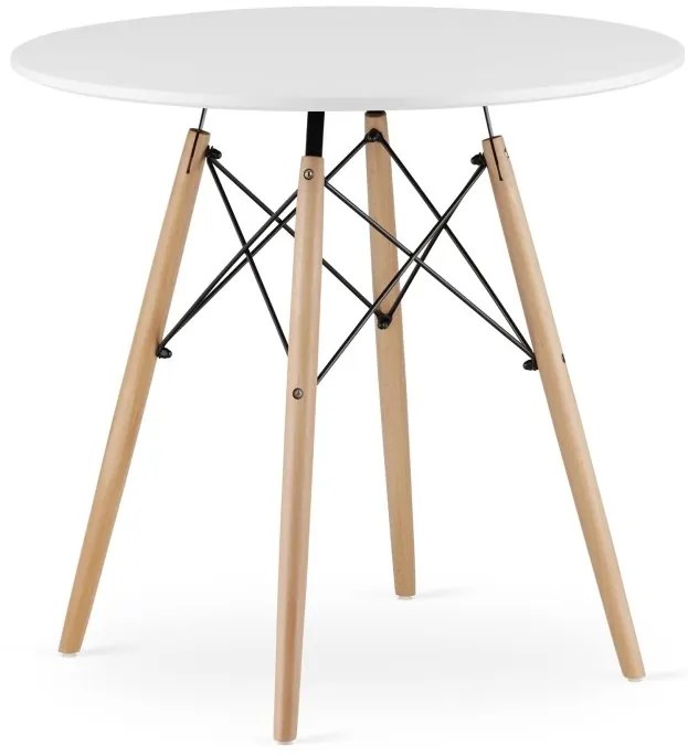 Jedálenský stôl 80 cm biely