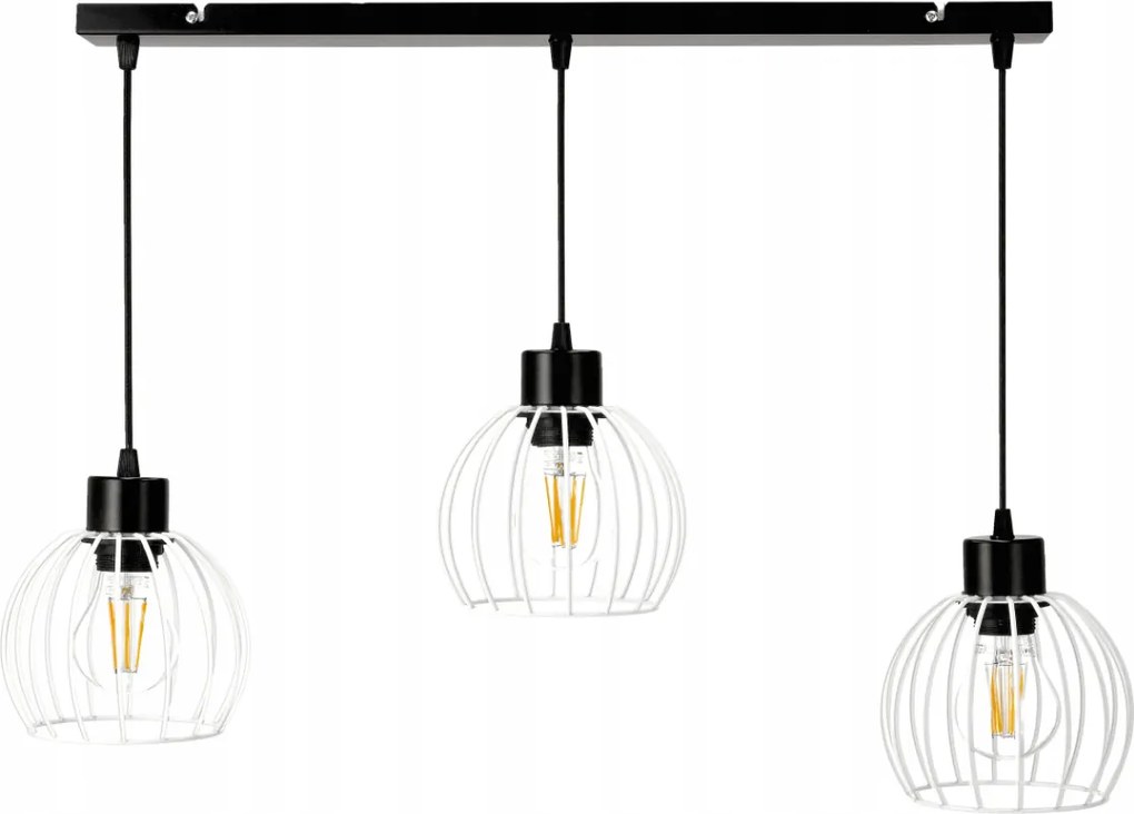 Závesná lampa luster LED drôtená guľa 3xe27