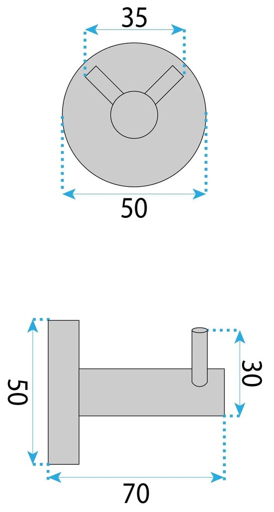 Rea Leo, kúpeľňový 2-háčik na uteráky, čierna matná, REA-88041