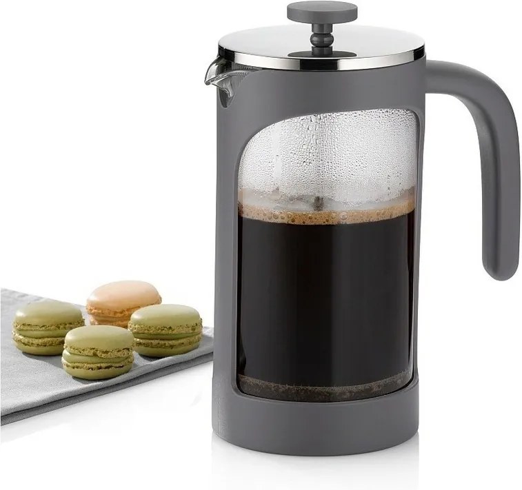 Konvička na čaj a kávu VERONA French Press 1 l sivá