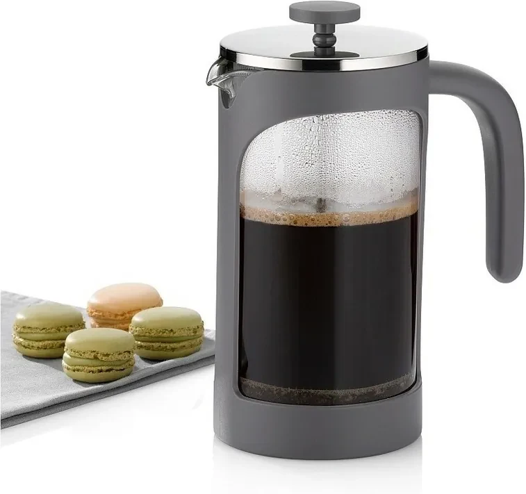Konvička na čaj a kávu VERONA French Press 1 l sivá