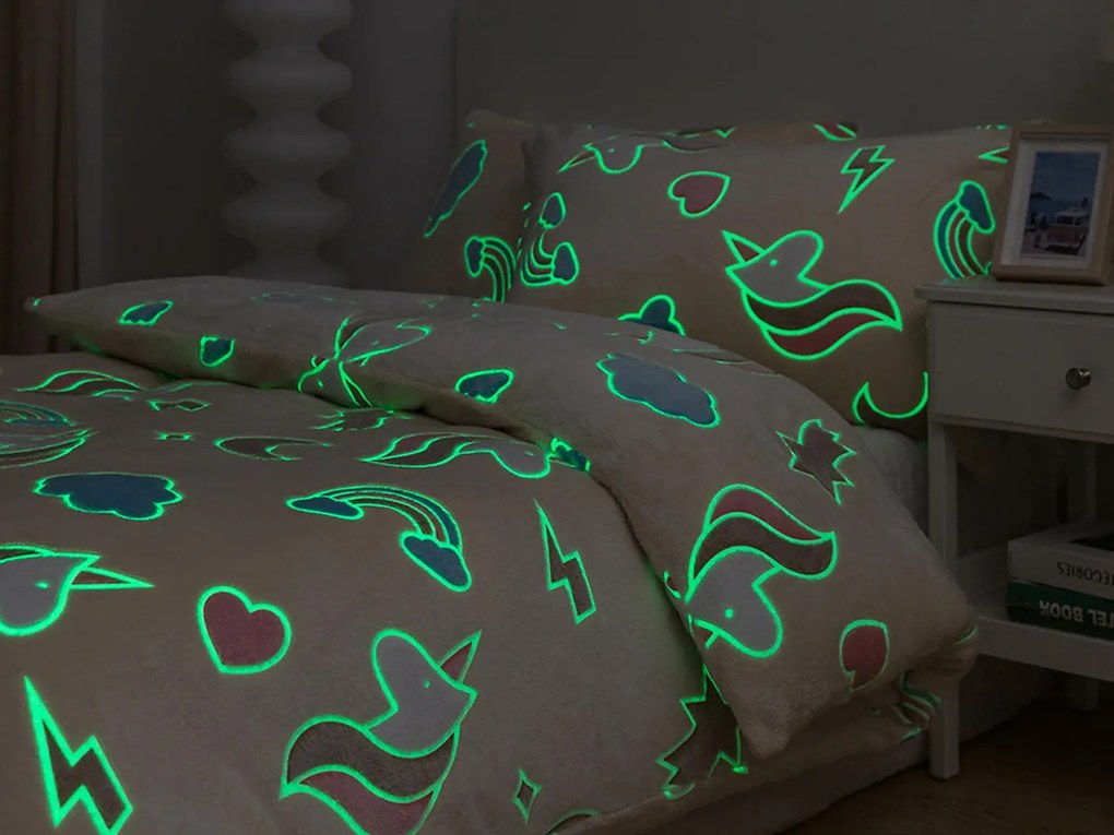 XPOSE® Mikroplyšové obliečky DUHA Exclusive (svietiaci efekt)