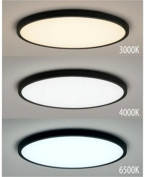 LED stropné svietidlo LED/24W/230V 3000/4000/6500K pr. 30 cm čierna