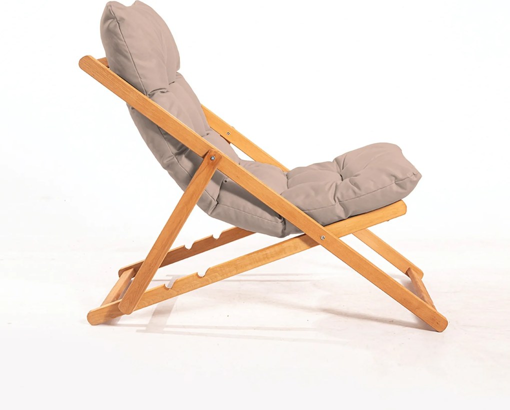 Sada zahradního nábytku Myne se stolem a dvěma lehátky z masivu hnědá