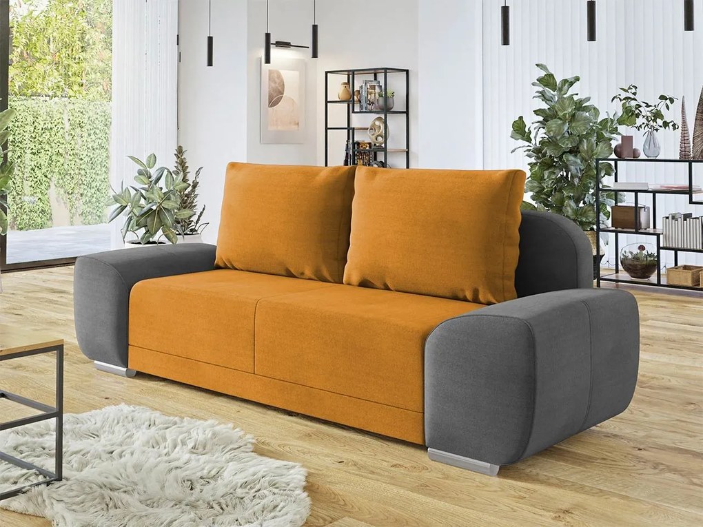Elegantná pohovka Lambis, sivá / oranžová