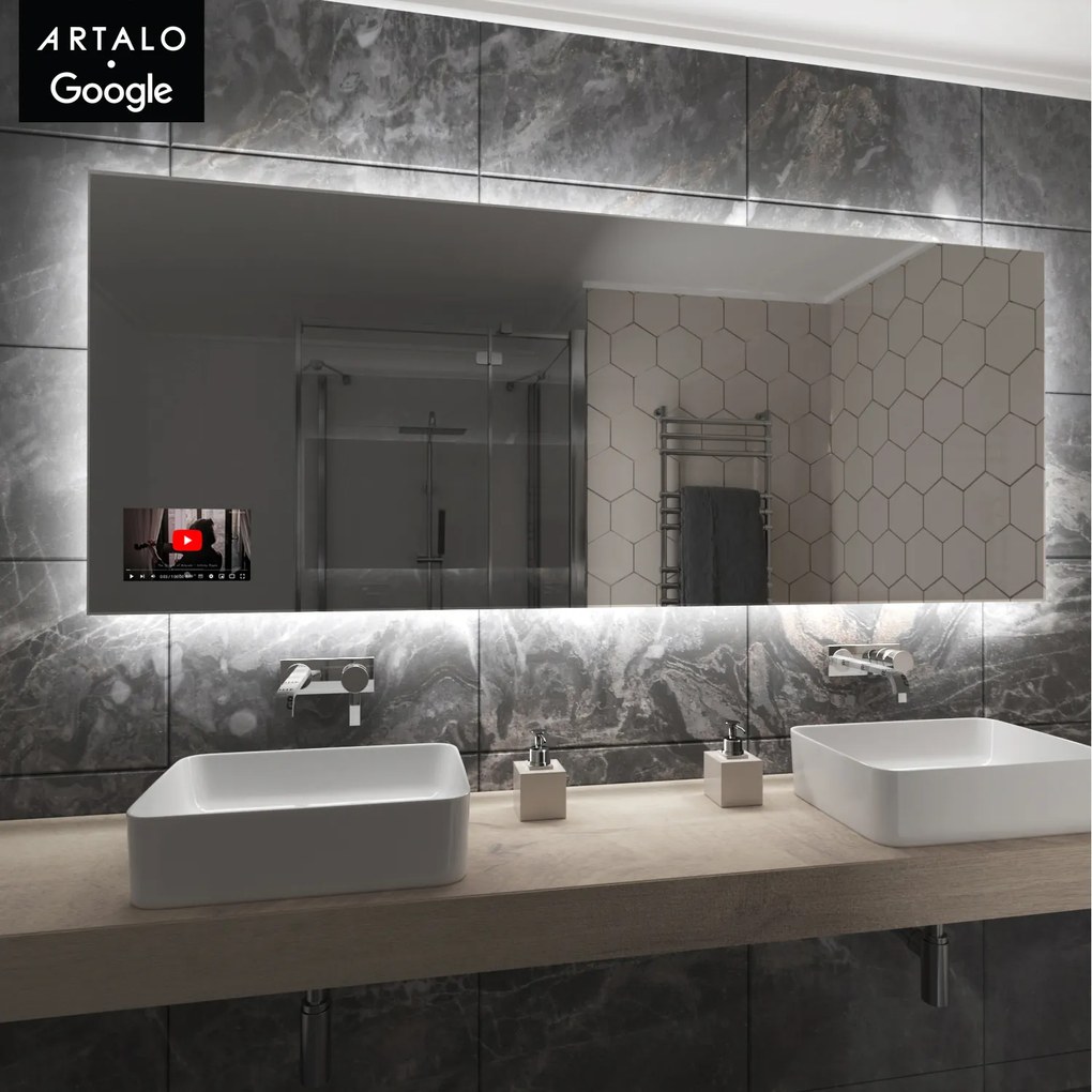 SMART Zrkadlo do kúpeľne s LED osvetlením M24 + SmartScreen with Google TV