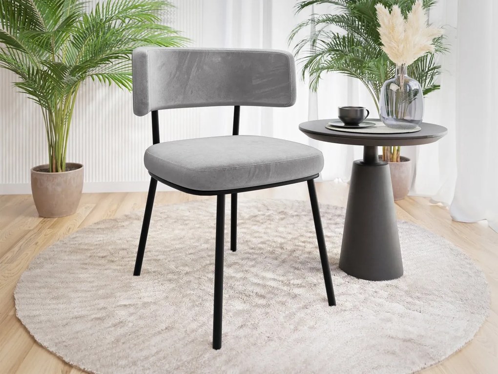 Čalúnená jedálenská stolička Serossa, Dostupné poťahy: Magic Velvet 2250, Farby: čierna