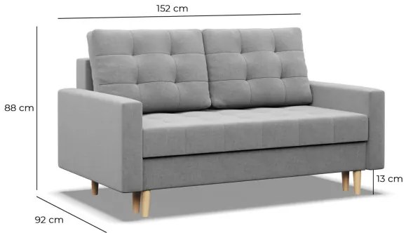 Dvojmiestna pohovka ELMA rozkladacia, čierna