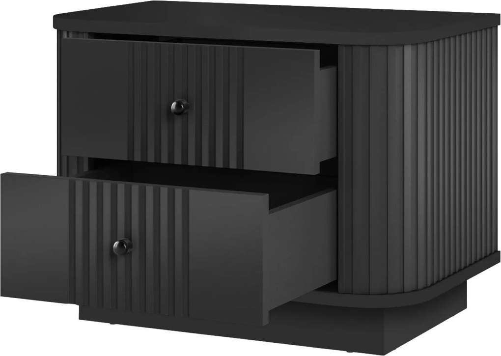 Sada nočných stolíkov Vespera 56 cm na sokli - čierna / zlatá