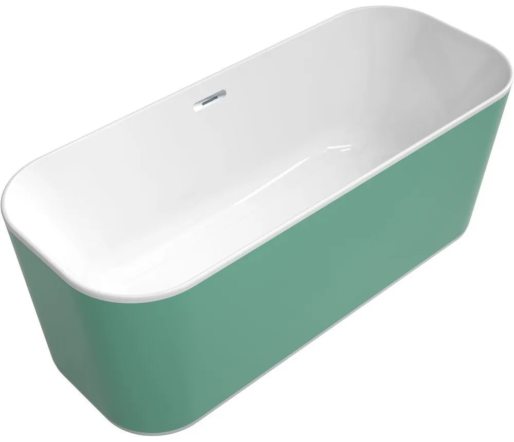 VILLEROY &amp; BOCH Finion voľne stojaca vaňa z materiálu Quaryl (bez spoja medzi panelom a vaňou), odtok v strede, 1700 x 700 x 633 mm, s prítokom, lišta Design, Colour on Demand, Chrome, biela alpská, UBQ177FIN7N1BCV201