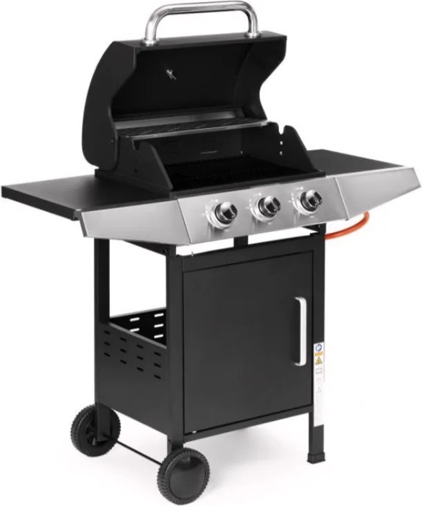 Záhradný plynový gril 10,2 KW, veľký rošt, 3 horáky, teplomer, redukcia MultiGarden