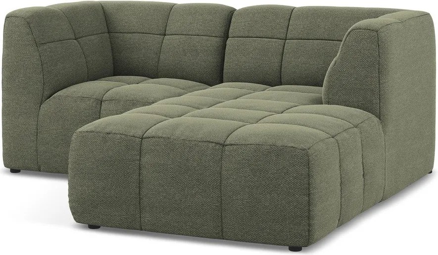 Zelená rohová pohovka z textílie buklé (pravý roh/s leňoškou) Aloha – Makamii