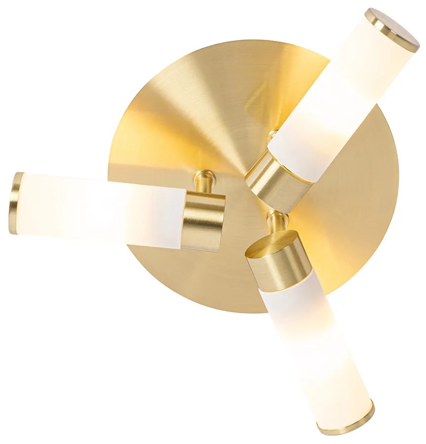 Moderné stropné svietidlo do kúpeľne mosadz 3-svetlo IP44 - Bath