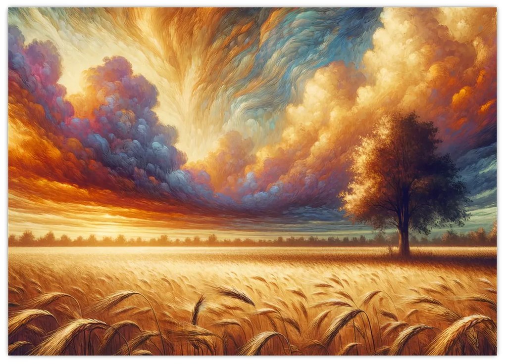 Obraz – Strom na poli (70x50 cm)
