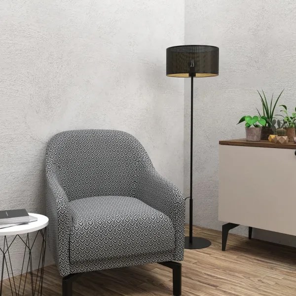 Stojacia lampa LOFT SHADE 1xE27/60W/230V čierna/zlatá