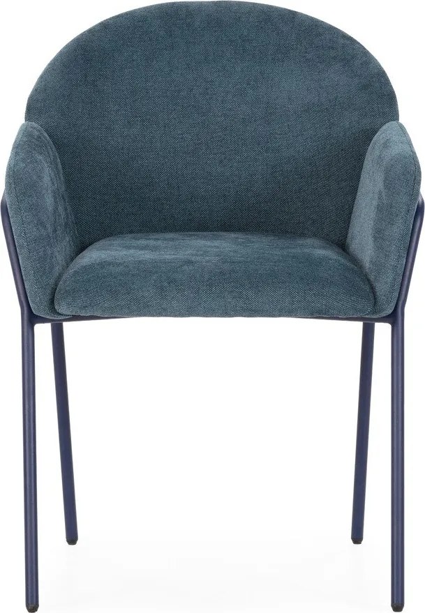 Modré čalúnené jedálenské kreslá v súprave 2 ks Aslin – MOME