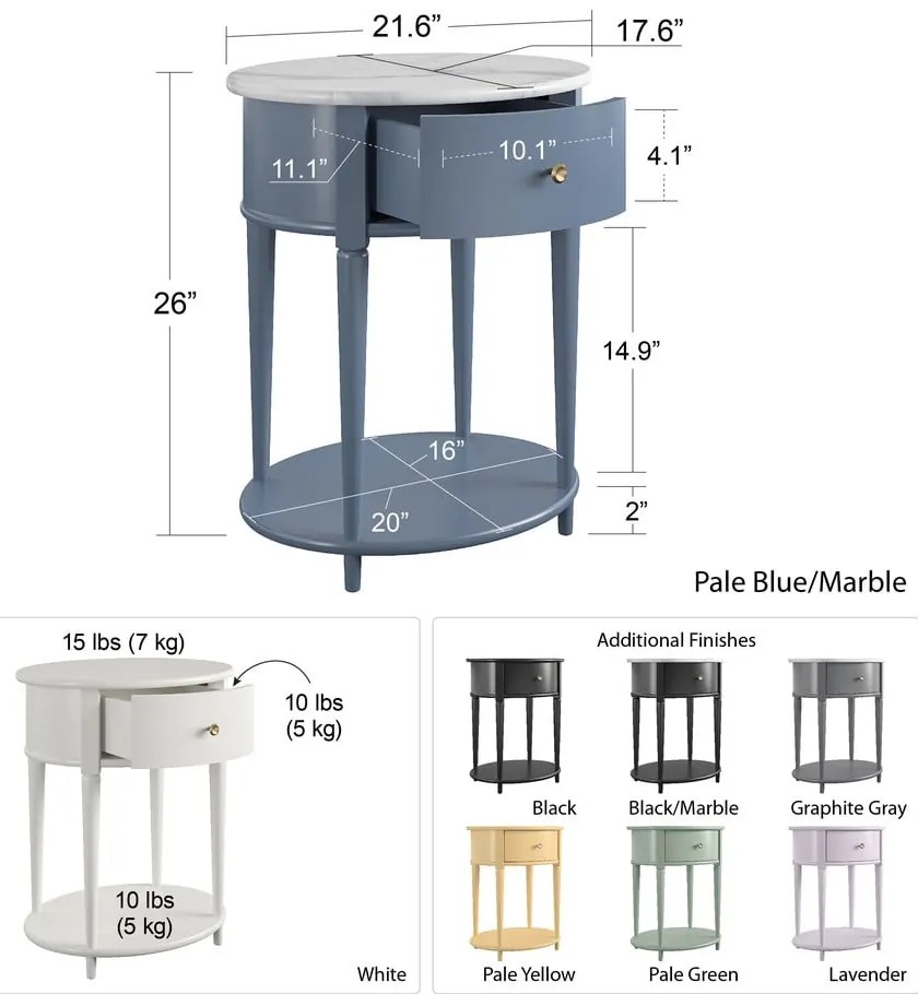 Čierny nočný stolík Aurora – Støraa