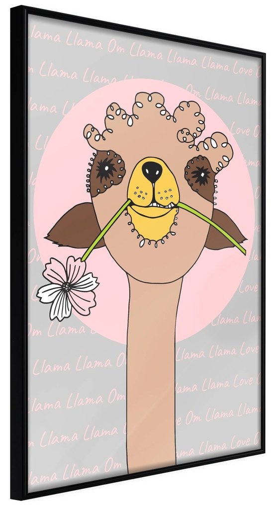 Artgeist Plagát - Happy Llama [Poster] Veľkosť: 20x30, Verzia: Zlatý rám