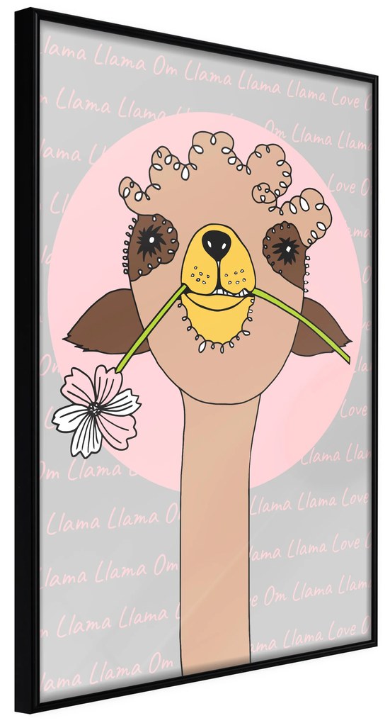 Artgeist Plagát - Happy Llama [Poster] Veľkosť: 40x60, Verzia: Zlatý rám