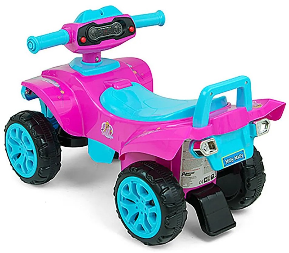 Detské odrážadlo so zvukom Štvorkolka Milly Mally Monster Pink
