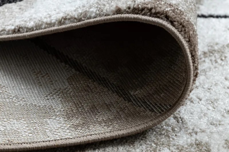 Moderný koberec COZY Polygons, geometrický, hnedý