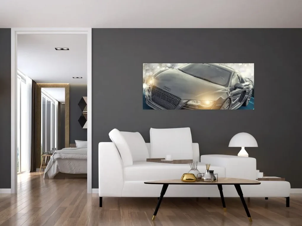 Obraz auta Audi - sivé (120x50 cm)