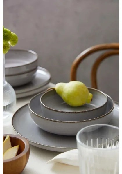 Jedálenská súprava 18 ks sivá/porcelán