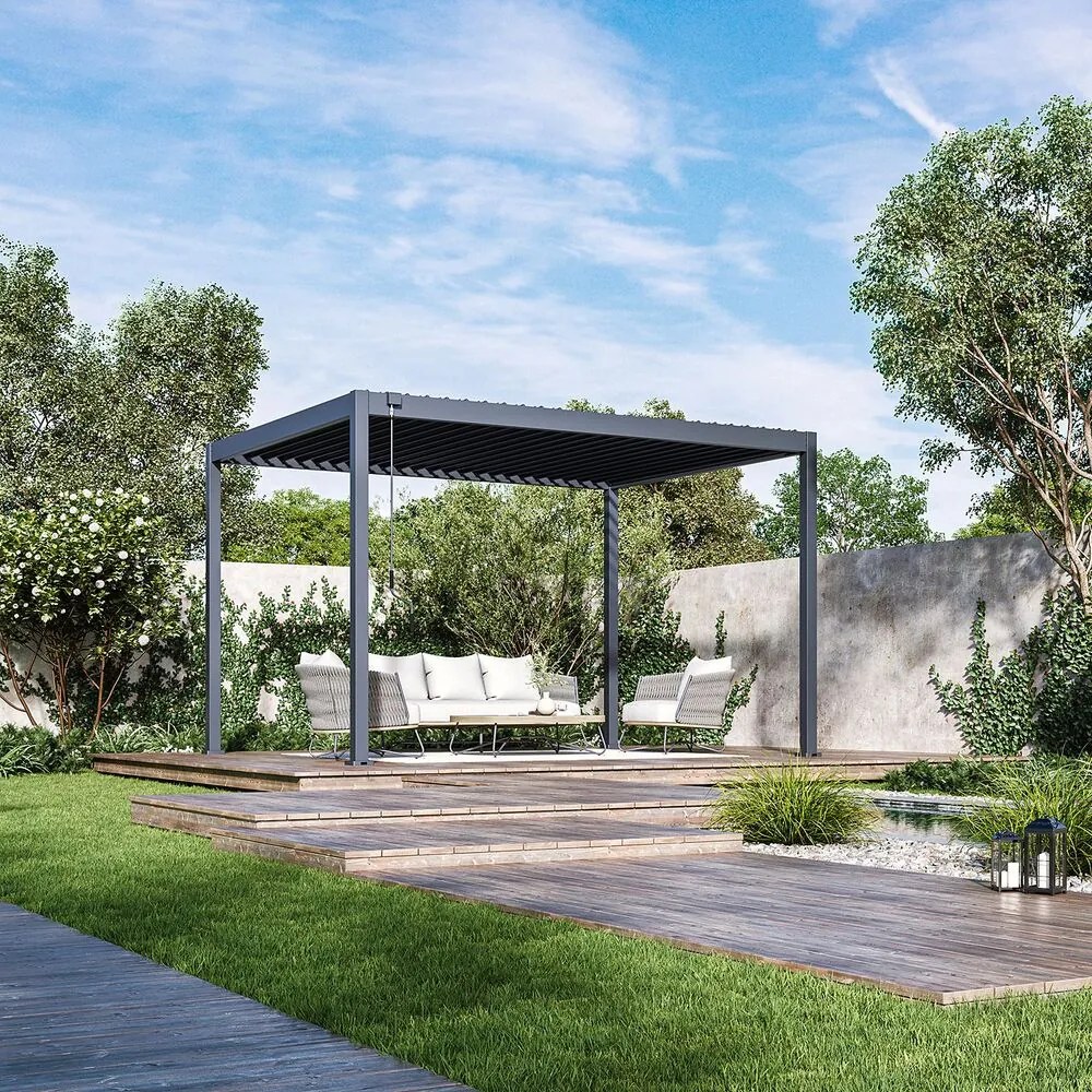 Bioklimatická pergola ECO 4x3 m, oceľ - voľne stojaca