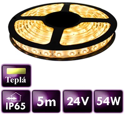 ECOLIGHT LED pásik - SMD 2835 - 5m - 60LED/m - 10,8 W/m - 24V - IP65 - teplá biela