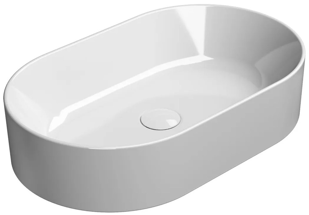 GSI GSI, KUBE X keramické umývadlo na dosku, 60x37 cm, oválne, biela ExtraGlaze, 945811