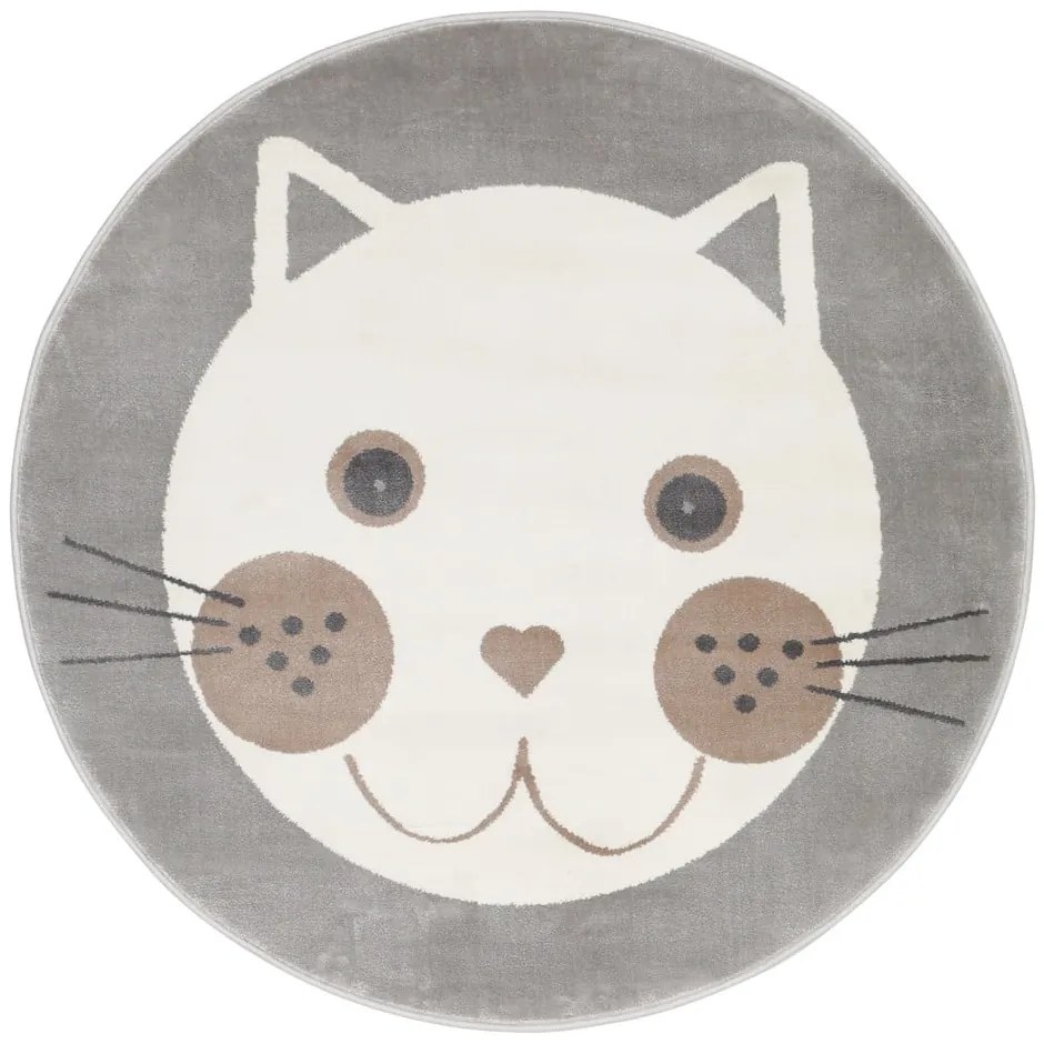 Sivý detský koberec ø 100 cm Soft – FD