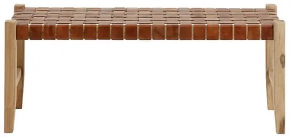 Kožená lavica calixta 120 cm hnedá MUZZA