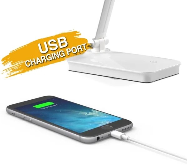 ONLI - LED Stmievateľná stolná lampa S USB portom DESKI LED/7W/230V 4000K biela