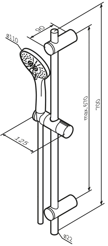 Ručná sprchová súprava AM.PM Hit F01TA022 čierna