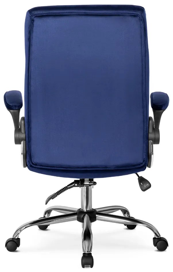 Vintino kancelárska otočná stolička JACOB s chrómovými nohami modrá velúrová zamatová